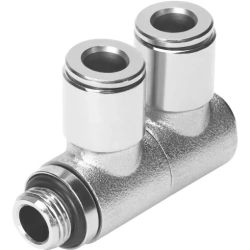 Тройник цанговый с резьбой поворотный Festo NPQM-LFK-G14-Q6-P10