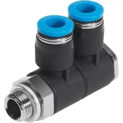Тройник цанговый с резьбой поворотный Festo QSLV2-G1/4-8